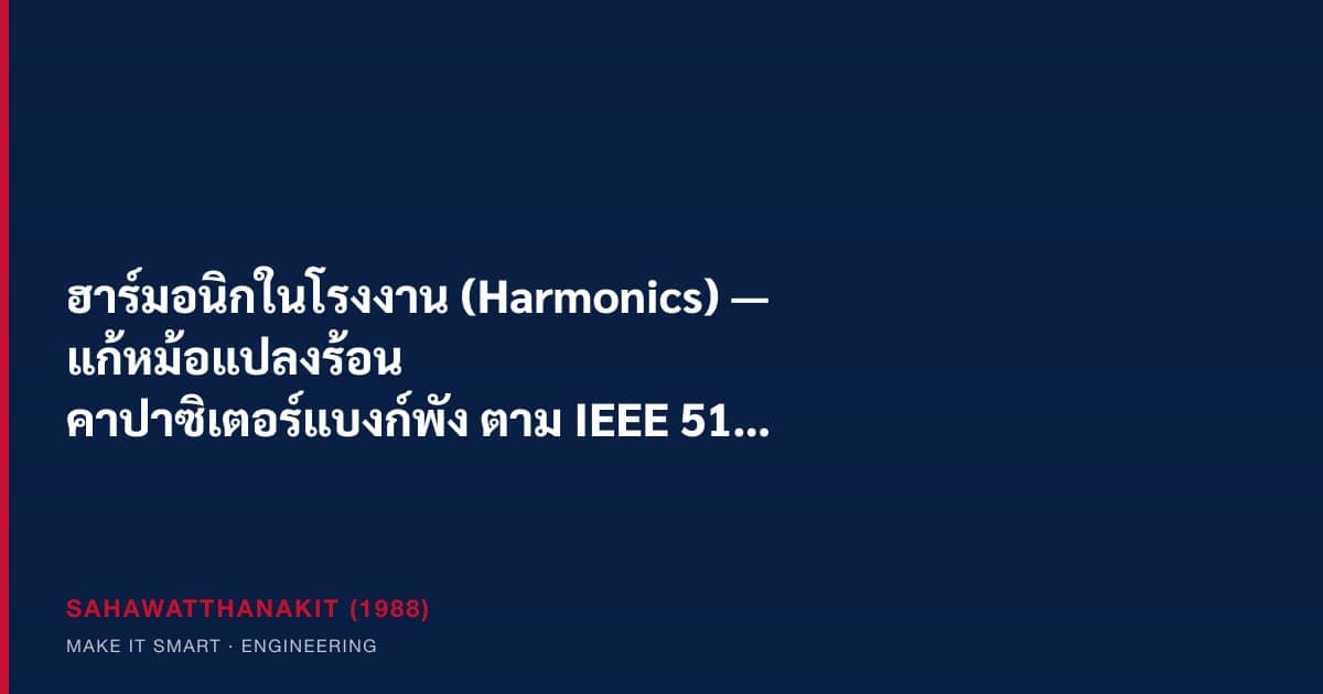 การวัดและแก้ฮาร์มอนิกในตู้ MDB โรงงานด้วย power quality analyzer และ active harmonic filter