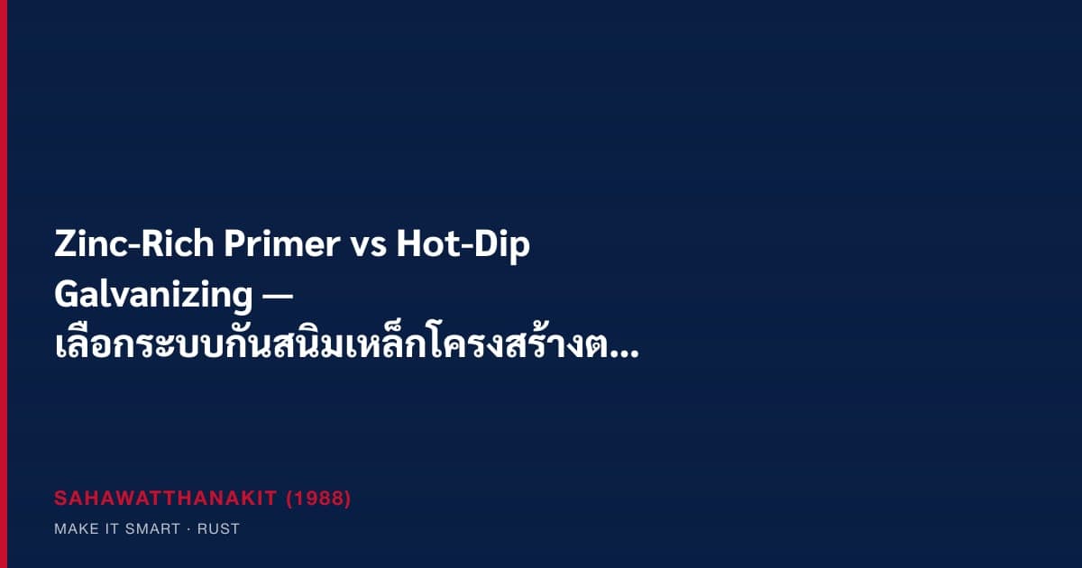 เปรียบเทียบ zinc-rich primer และ hot-dip galvanizing บนเหล็กโครงสร้าง